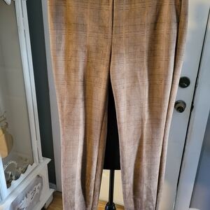 Tahari Checkered Skinny Pants - Tan